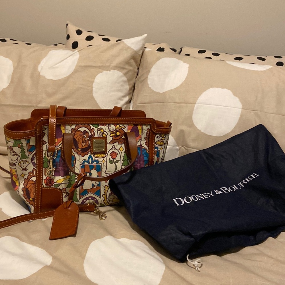 Dooney & Bourke Beauty and the Beast small shopper with strap and dust bag.